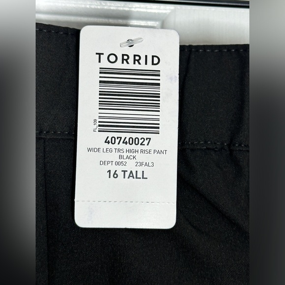 Torrid Wide Leg CityTwill High Rise Pant Black Size 16 Tall - Picture 4 of 9
